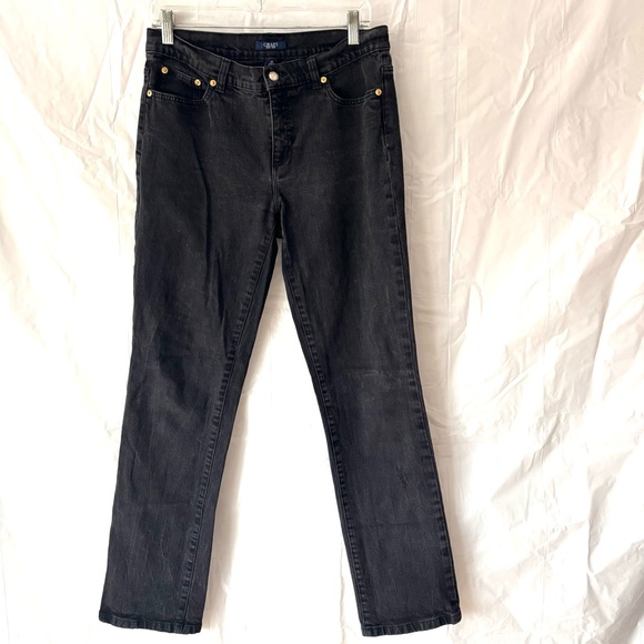 Chaps Denim - NWOT Chaps Classic Black mid rise Straight Leg Denim Jeans Cotton SZ 10